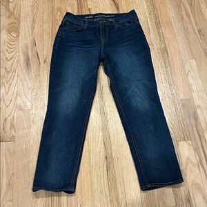 Old Navy Boyfriend Straight Jeans in Dark Blue